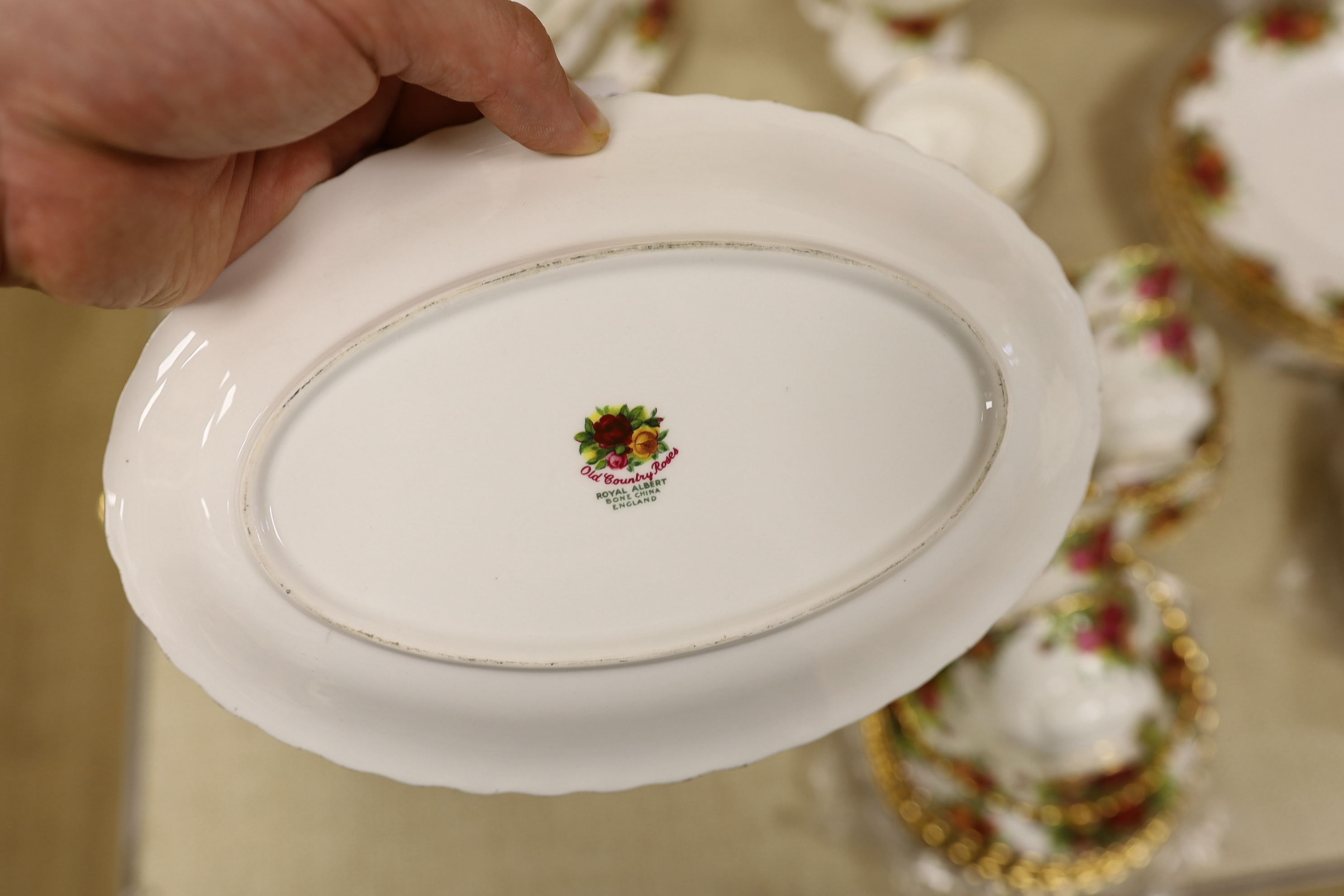 A collection of Royal Albert Old Country Roses dinnerware